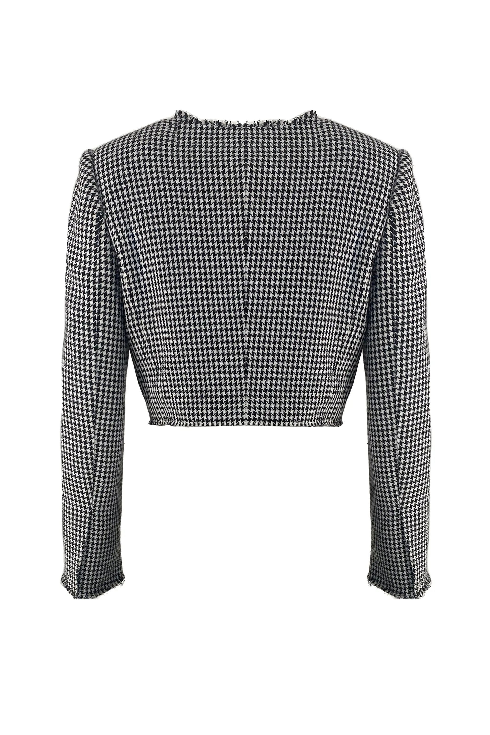 Qianniao grid suit jacket half skirt solid color long skirt three piece set ULA